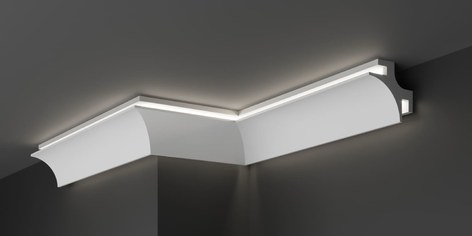 Карниз потолочный гипсовый с подсветкой КГС 018