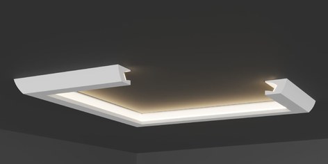Карниз потолочный гипсовый с подсветкой КГС 047