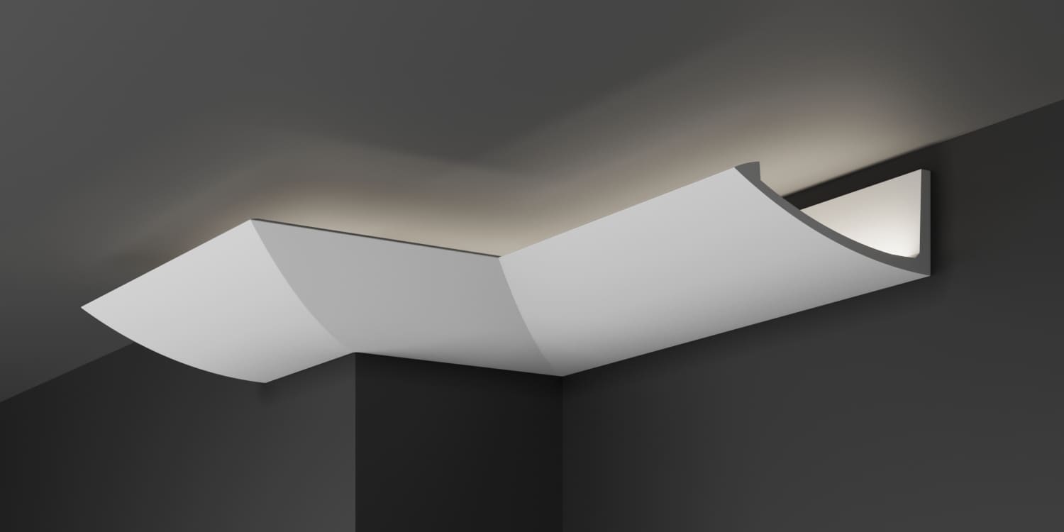 Карниз потолочный гипсовый с подсветкой КГС 004