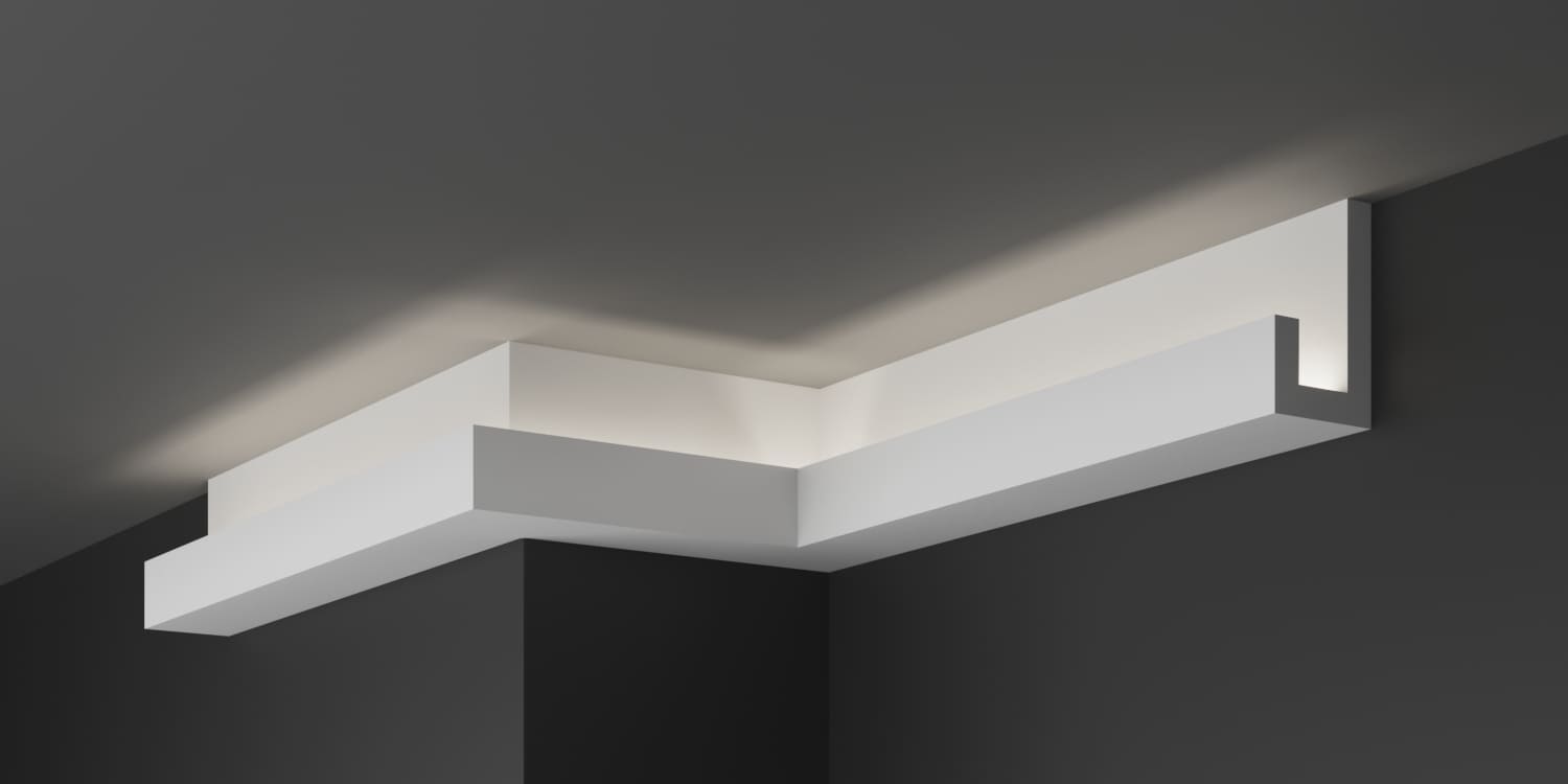 Карниз потолочный гипсовый с подсветкой КГС 014 5