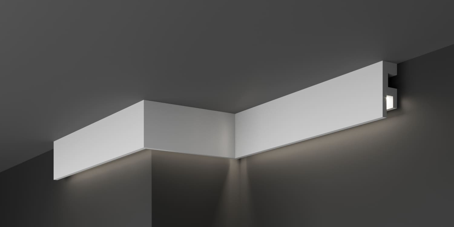 Карниз потолочный гипсовый с подсветкой КГС 016
